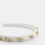 Crystals Embellished Headband Cream