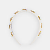 Crystals Embellished Headband Cream
