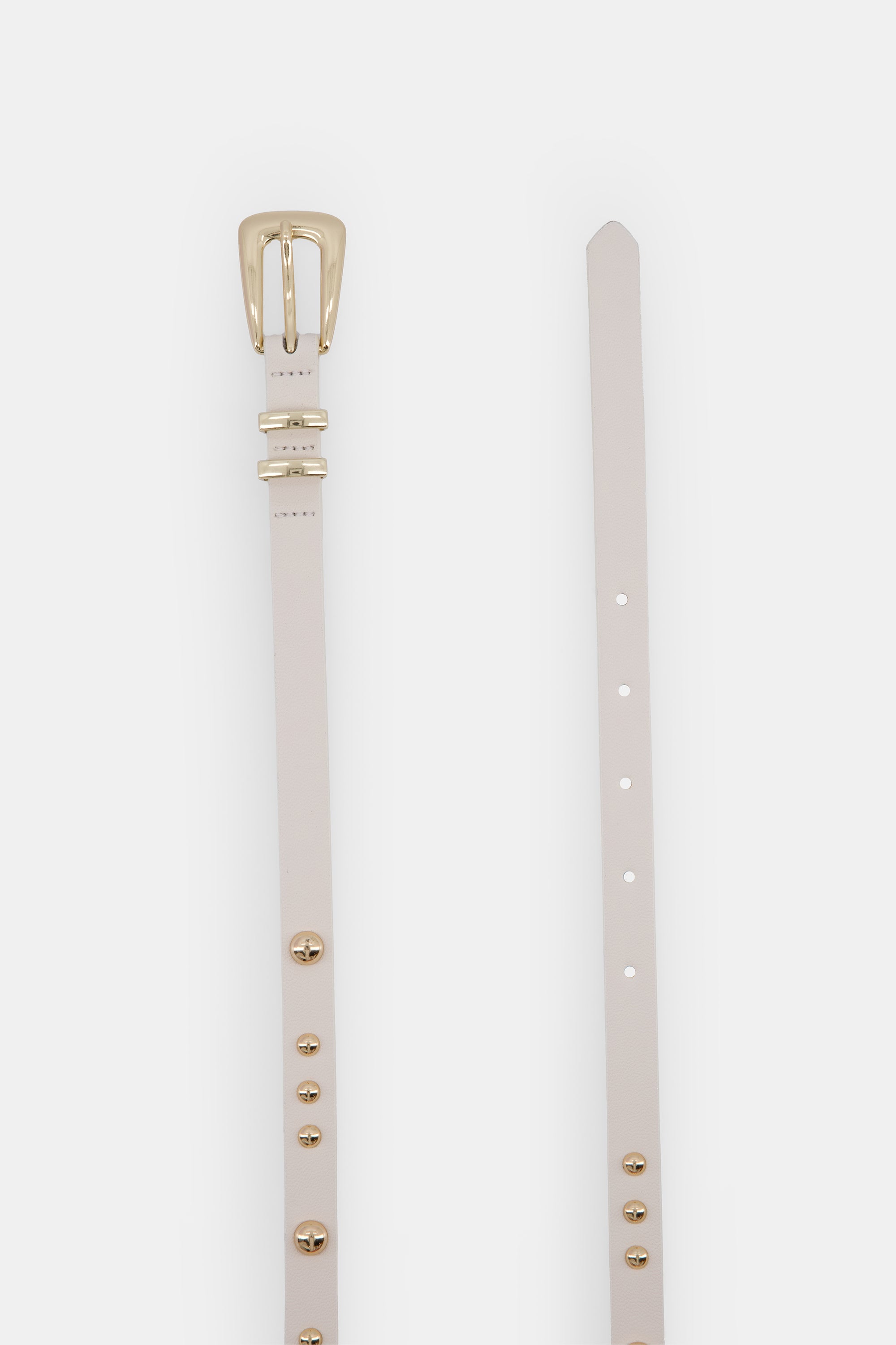Studded Pu Leather Slim Belt