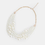 Dramatic Faux Pearl Necklace Off White