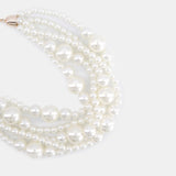 Dramatic Faux Pearl Necklace Off White