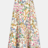 Floral Silk Midi Skirt