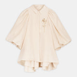 Linen Puff-Sleeve Blouse