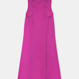 Nean Strapless Double-Breasted Gown Fuchsia