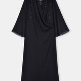 Nean Embellished Draped Kaftan Gown Black