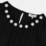 Nean Pearl-Embellished Maxi Dress Black
