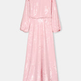 Nean Sequin Long-Sleeve Maxi Dress Light Pink