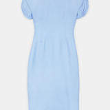 Nean Structured Sleeve Midi Dress Light Blue