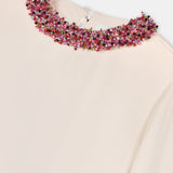Nean Embellished Collar Gown Cream