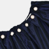 Nean Pearl-Embellished Maxi Dress Navy