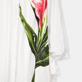 Nean Floral Embroidered Shirt Dress Off White