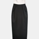 Nean Strapless Color-Block Gown Black-White