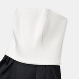 Nean Strapless Color-Block Gown Black-White