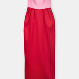 Nean Strapless Color-Block Gown Pink