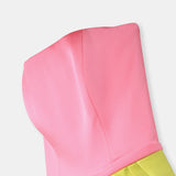 Nean Strapless Color-Block Gown Lime