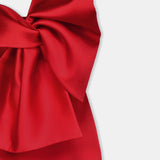 Nean One-Shoulder Bow Maxi Dress Red