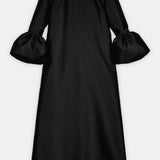 Nean Embellished Collar Satin Gown Black