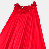 Nean Pleated Halter Neck Gown Red