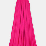 Nean Pleated Halter Neck Gown Fuchsia