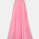 Nean Pleated Halter Neck Gown Pink