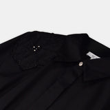 Nean Embellishment Belted Shirt Dress Black