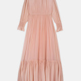 Gathered Chiffon Maxi Dress