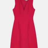 V-Neck Pleated Dress