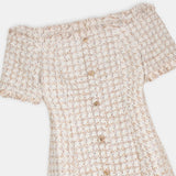 Off-Shoulder Tweed Dress