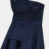 Sculptural-Bow Strapless Taffeta Gown