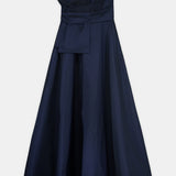 Sculptural-Bow Strapless Taffeta Gown