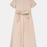 Belted Pleated Midi Dress