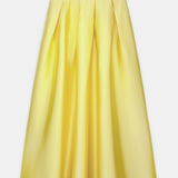 Nean Pleated Satin Maxi Skirt Yellow