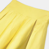 Nean Pleated Satin Maxi Skirt Yellow