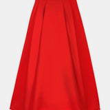 Nean Flared Midi Skirt Red