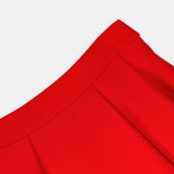 Nean Flared Midi Skirt Red
