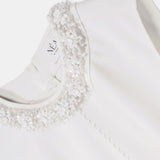 Nean Embellished Collar Sleeveless Top White