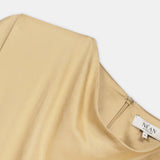 Nean Draped Satin Gold Blouse Sand