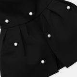 Nean Strapless Pearl-Embellished Peplum Top Black