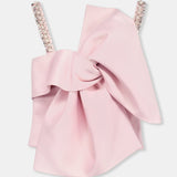 Nean Bow-Draped Embellished Top Light Pink