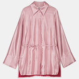 Nean Metallic Pink Longline Shirt Light Pink
