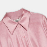 Nean Metallic Pink Longline Shirt Light Pink