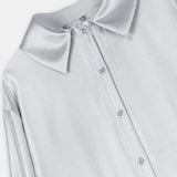 Nean Metallic Silver Oversized Shirt Dress Silver