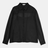 Nean Sheer Embellished Shirt Black