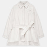 Nean Embellished Flower Detailed Jacket Shirt
 Ecru