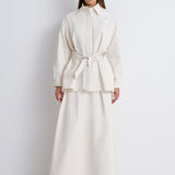 Nean High-Waist A-Line Maxi Skirt
 Ecru