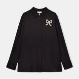 Nean Bow-Embellished Shirt Black