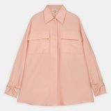 Nean Oversized Silk Satin Shirt Light Pink