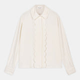 Scalloped-Detail Solid Shirt