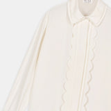 Scalloped-Detail Solid Shirt