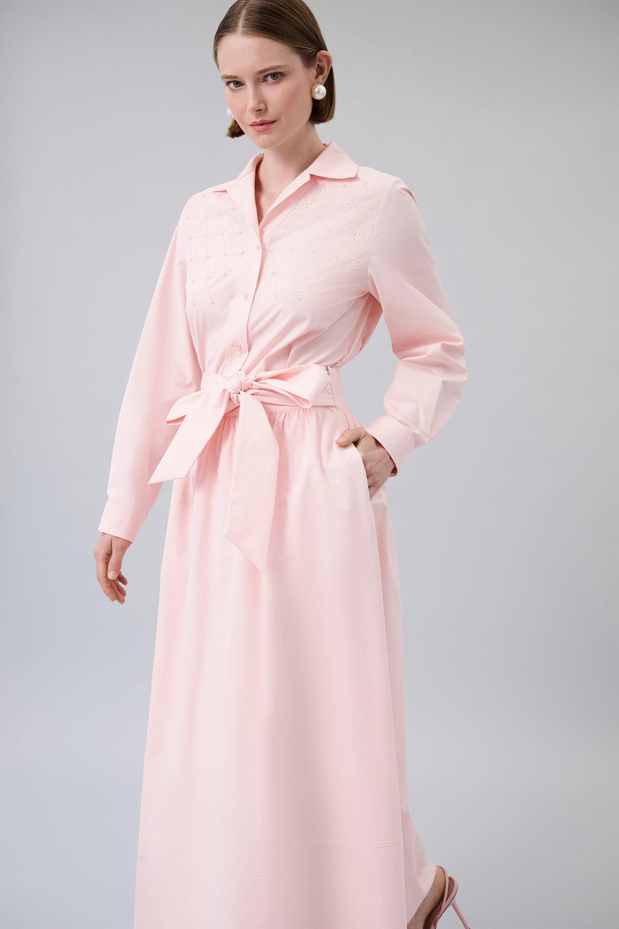 Embellished-Yoke Relaxed Shirt